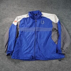 NFL SI Indianapolis Colts Windbreaker Mens XXL Blue NFL Full Zip Colorblock